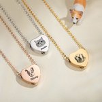 Gepersonaliseerde Portret Hart Crematie Urn Ketting voor As Crematie Sieraden met Paw Print