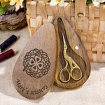 Personalized Vintage European Design Scissors with Engraved Wooden Magnetic Box Embroidery Sewing Handcraft Gift for Sewing Enthusiast