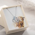Personligt halsband med födelsesten och namn för mor, dotter, flickvän och ko med hjärta från Highland Jewelry Gift