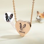 Gepersonaliseerde Portret Hart Crematie Urn Ketting voor As Crematie Sieraden met Paw Print