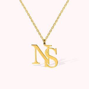 Collier Personnalisé avec 2 Initiales pour Femme Cadeau Mariage Anniversaire Fête des Mères