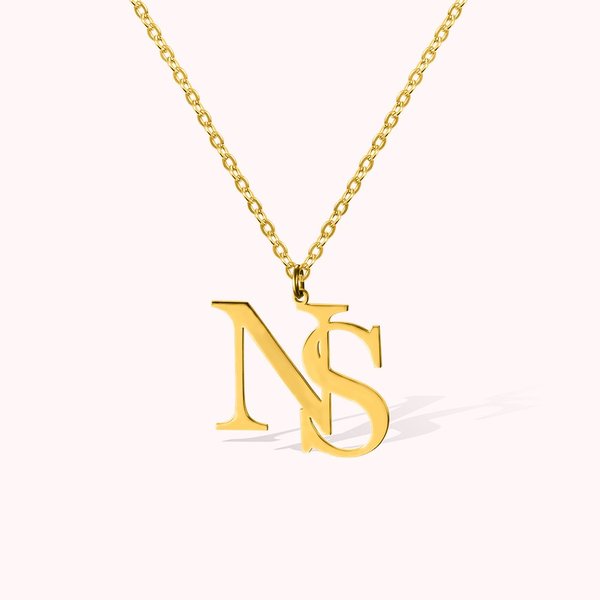 Collier Personnalisé avec 2 Initiales pour Femme Cadeau Mariage Anniversaire Fête des Mères