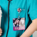 Personalized Glitter Badge Buddy Horizontal Vertical Badge Reel Photo Badge Identifier ID Holder Nurse RN LPN CPhT Gift