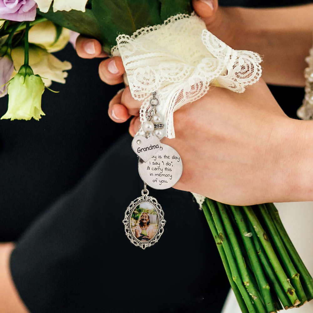 Customized Wedding Bouquet Photo Charm Memorial - CALLIE
