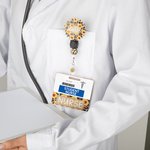 Personalized Sunflower Leopard Glitter Fashional Beaded Retractable Badge Reel And Buddy Gift for Medical Staff