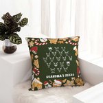 Personalized Christmas Reindeer Cushion Throw Pillow Cover with Family Members Name