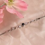 Personalized Sterling Silver Flower Photo Inside Projection Bracelet with I Love You 100 Languages