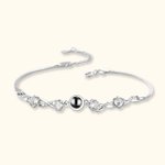 Personalized Sterling Silver Flower Photo Inside Projection Bracelet with I Love You 100 Languages