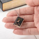 Personalised Openable Book Pendant Necklace for Book Lovers Readers Librarians Writers