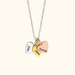 Personalized Name Necklace with Heart Charms Birthday Anniversary Family Gift