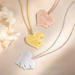Pendentif en Cœur Gravé Personnalisé avec 1-8 Prénoms et Paumes Cadeau Fête des Mères pour Maman Grand-Mère