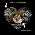 Personalized Sterling Silver Flower Photo Inside Projection Bracelet with I Love You 100 Languages