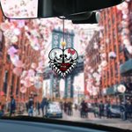 Personalized Gothic Skull Wool Felt Car Air Fresheners Ornament Fragrance for Car Interior Decor Valentine's Day Couple Memorial Gift