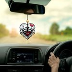 Personalized Gothic Skull Wool Felt Car Air Fresheners Ornament Fragrance for Car Interior Decor Valentine's Day Couple Memorial Gift