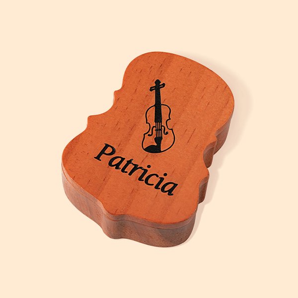 Gepersonaliseerde houten viool cello altviool bas hars doos met gegraveerde naam viool accessoires cadeau voor violist muzikant muziekleraar