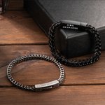 Bracelets en acier titane personnalisés Bracelet en chaîne pour lui Cadeau pour petit ami