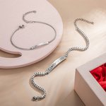 Bracelet en Acier Inoxydable Bijoux de Couple Personnalisés avec Texte Gravé Cadeau Anniversaire Saint-Valentin pour Amis Amoureux Couple