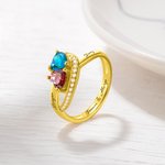 Anillo personalizado de plata de ley con 2 nombres grabados y texto Promesa de boda Aniversario de regalo para la pareja