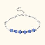 Personalized Sterling Silver Birthstone Bracelet Embellished with Crystals for Women Mother's Day Gift