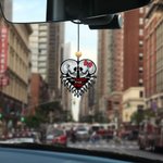 Personalized Gothic Skull Wool Felt Car Air Fresheners Ornament Fragrance for Car Interior Decor Valentine's Day Couple Memorial Gift