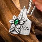 Personalisierte Edelstein-Halsketten Schmuck Western Cowgirls Schmuck Cow Ear Tag
