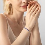 Personalized Sterling Silver Birthstone Bracelet Embellished with Crystals for Women Mother's Day Gift