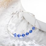 Personalized Sterling Silver Birthstone Bracelet Embellished with Crystals for Women Mother's Day Gift