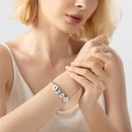 Personalized New Birth Flower Charm Bracelet Multi-Discs Mother's Day Valentine's Day Birthday Anniversary Gift for Mother Wife Girlfriend Bridesmaid