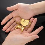 Personalized Heart Shape Player 1 Player 2 Couple Matching Playstation Game Controller Keychain Set of 2