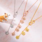 Collier de Lariat personnalisé avec l'initiale de Paw Print et le signe de l'infini pour la perte d'un animal de compagnie Cadeau de bijoux commémorat