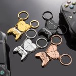 Personalized Heart Shape Player 1 Player 2 Couple Matching Playstation Game Controller Keychain Set of 2