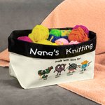 Bolsa Organizadora de Lona Personalizada para Nana Tejiendo con Nombre y Texto Regalo de Cumpleaños Día de la Madre para Abuela Mamá Amante de la Costura