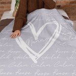 Nombre de familia personalizado Manta de forro polar suave con diseño de corazón con 1-12 nombres Regalo para abuelos