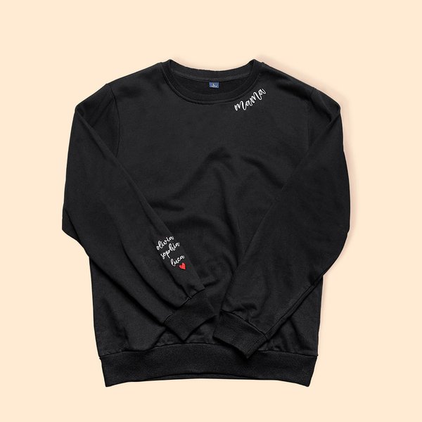 Personalized Mama Embroidered Sweatshirt with Kids Names Mother's Day Birthday Gift for Woman