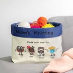 Bolsa Organizadora de Lona Personalizada para Nana Tejiendo con Nombre y Texto Regalo de Cumpleaños Día de la Madre para Abuela Mamá Amante de la Costura