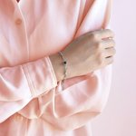 Personalised Micro-Carved Four Leaf Clover Bracelet Projection Bracelet for Her Mother's Day Birthday Gift