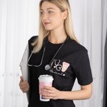 Personalized Syringe Stethoscope Unisex Crewneck T-Shirt Sweatshirt Nurses Week Birthday Gift for Nurse Doctor