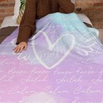 Nombre de familia personalizado Manta de forro polar suave con diseño de corazón con 1-12 nombres Regalo para abuelos