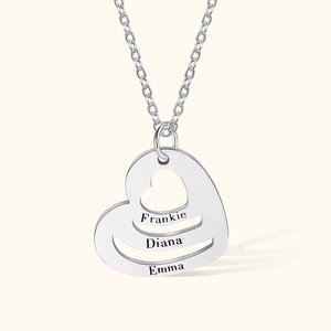 Personalisierte mehrere Namen Herz Halskette für Muttertag Schmuck