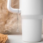 Personalized Delicate A-Z Initial Charm Jewelry Decoration for Stanley Tumbler Cup Water Bottle Mug Accessories