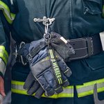 Personalized Reflective Firefighter Waterproof Solid Wrist Strap Keychain with Embroidered Name Gift for Fire Department