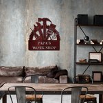 Gepersonaliseerd vaders workshop metalen bord voor thuisdecoratie