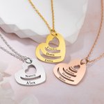 Personalized Multiple Names Heart Necklace for Mother's Day Jewelry