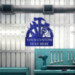 Gepersonaliseerd vaders workshop metalen bord voor thuisdecoratie