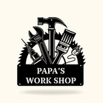 Gepersonaliseerd vaders workshop metalen bord voor thuisdecoratie