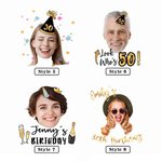 Personalized Waterproof Temporary Face Photo Tattoo Stickers with Name Set of 15 Bachelorette Party Birthday Wedding Favors