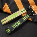Personalized Reflective Firefighter Waterproof Solid Wrist Strap Keychain with Embroidered Name Gift for Fire Department