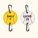 Henkilökohtainen nimi kirjailtu nahka akryyli Baseball Softball laukut haltija Tag lahjat urheilun pelaajille ystäville Lovers