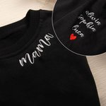 Personalized Mama Embroidered Sweatshirt with Kids Names Mother's Day Birthday Gift for Woman