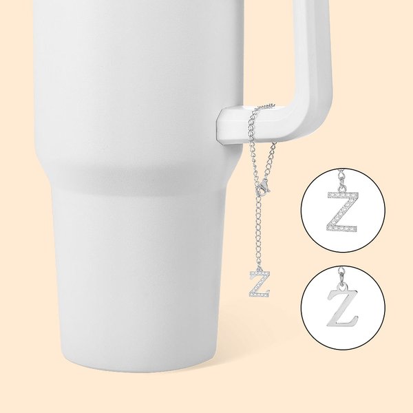Personalized Delicate A-Z Initial Charm Jewelry Decoration for Stanley Tumbler Cup Water Bottle Mug Accessories